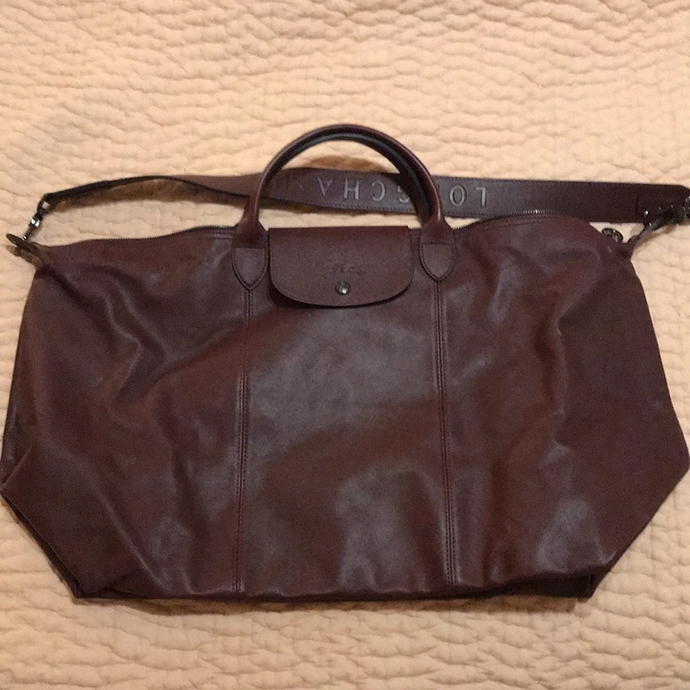 Longchamp leather cross-body duffel - Picture 1 of 12